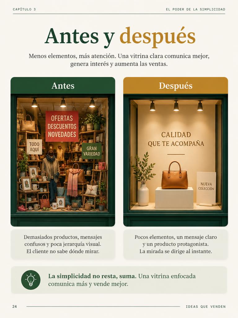Antes y después de una vitrina