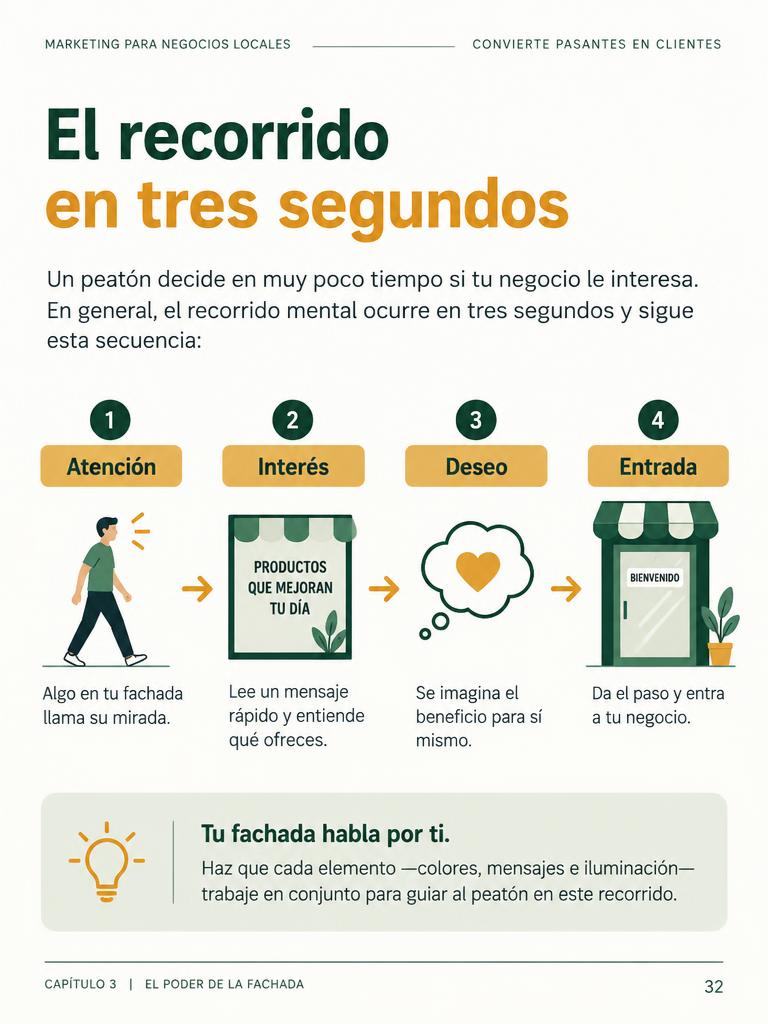 El recorrido en tres segundos